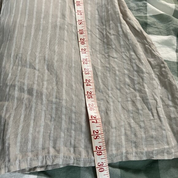 Me & Gee Linen Tunic Womens L/XL Beige Stripe Made in Italy Boho Coastal - Picture 6 of 7